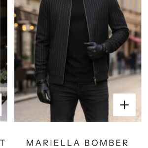 BARABAS MARELLA Striped Black Bomber Jacket